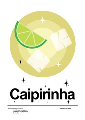 Caipirinha Cocktail Illustration