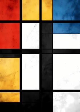 Abstract Geometric Art De Stijl style