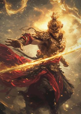 Monkey King with Flaming Sword