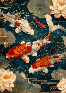 Koi Fish Pond Art