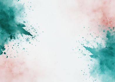 Teal and Peach Watercolor Splashes