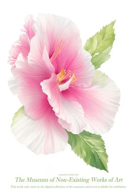 Pink Watercolor Hibiscus Flower