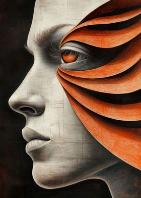 Abstract Portrait with Orange Veil