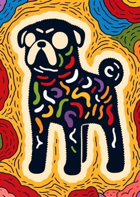 Pug Dog Colorful Abstract Art