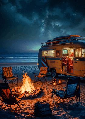 Campfire by the Sea