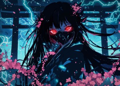 Anime Girl with Red Eyes