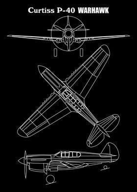 Curtiss P-40 Warhawk Blueprint