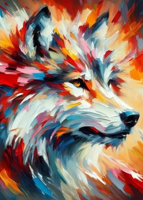 Wolf Painting Abstract