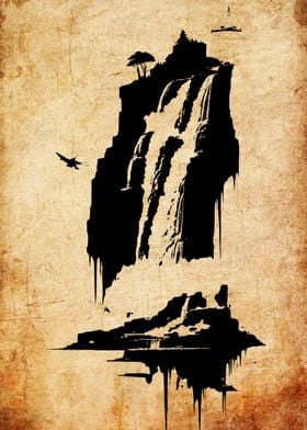 Waterfall Silhouette