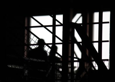 Silhouettes Through Bars