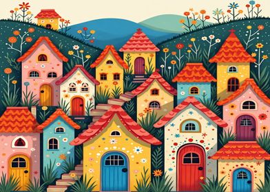 Colorful Village Houses