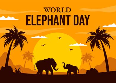 World Elephant Day Sunset