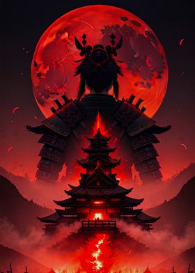 Samurai Burning Castle