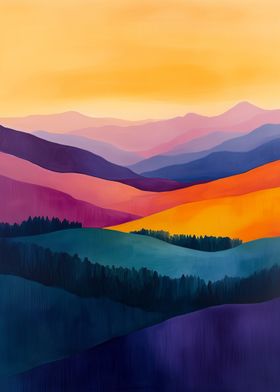 Sunset Mountain Landscape