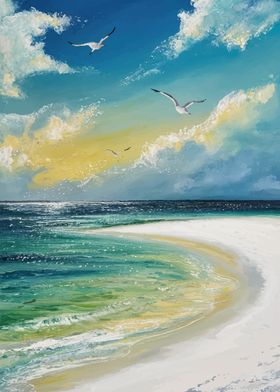 Seascape with Seagulls