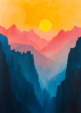 Sunset Mountain Landscape