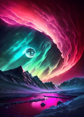 Aurora Borealis Landscape