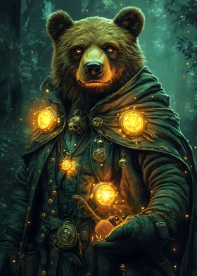 Bear Wizard in Forest