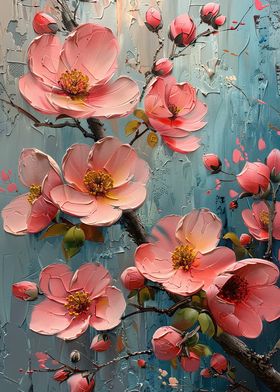 Pink Blossom Painting