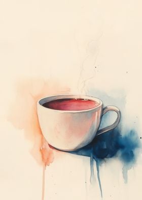 Watercolor Coffee Cup