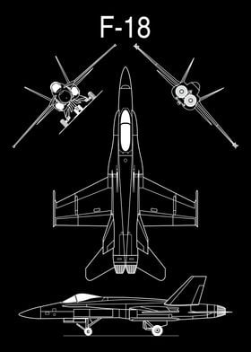 F-18 Fighter Jet Blueprint