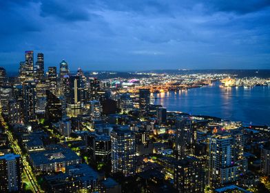 Seattle Skyline Night View