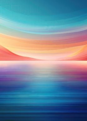 Abstract Sunset Landscape