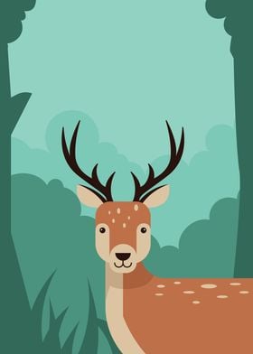 Cute Deer in Forest