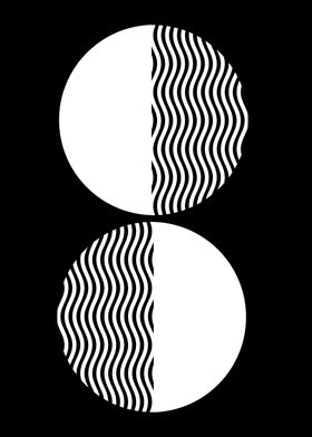 Abstract Black and White Circles