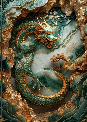 Jade Dragon Art Print