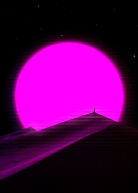 Neon Sunset Landscape