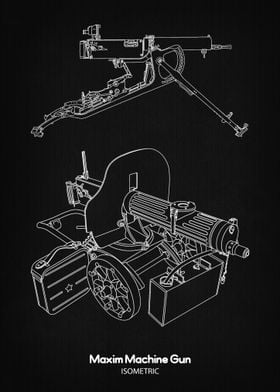 Maxim Machine Gun Isometric