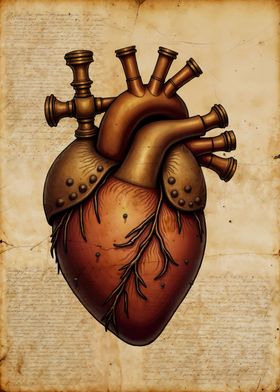 Vintage Steampunk Human Heart