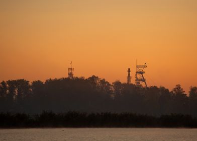 Sunrise Over Water Towers