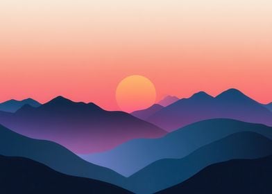 Sunset Mountain Landscape