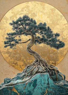 Golden Bonsai Tree Art