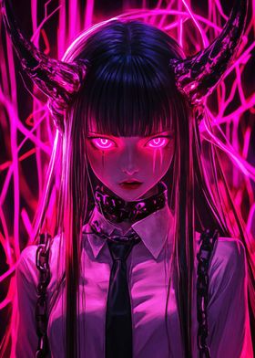 Pink Demon Girl Neon