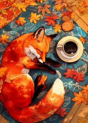 Fox Napping in Autumn