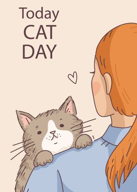 Cat Day Illustration