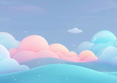 Dreamy Pastel Cloudscape