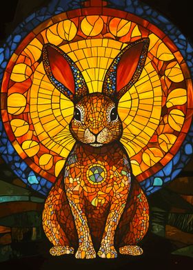 Stained Glass Rabbit