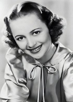 Portrait of actor Olivia de Havilland smiling