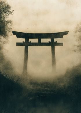 Torii Gate in the Silent Mist