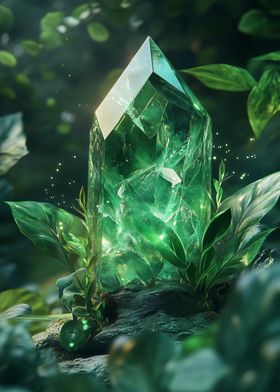 Aventurine Crystal in Forest