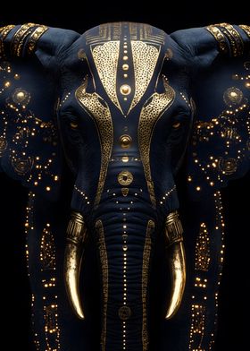 Golden Elephant Portrait