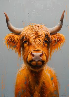 A friendly looking Highland Cow Portrait