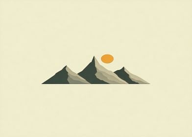 Minimalist Mountain Sunset