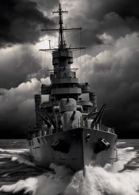 Battleship at Sea