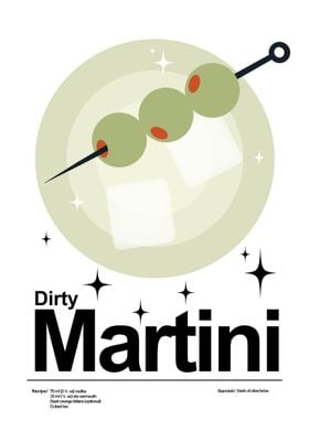 Dirty Martini Cocktail Poster