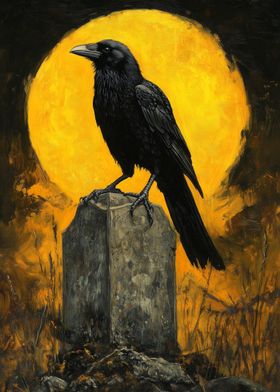 Raven on Tombstone